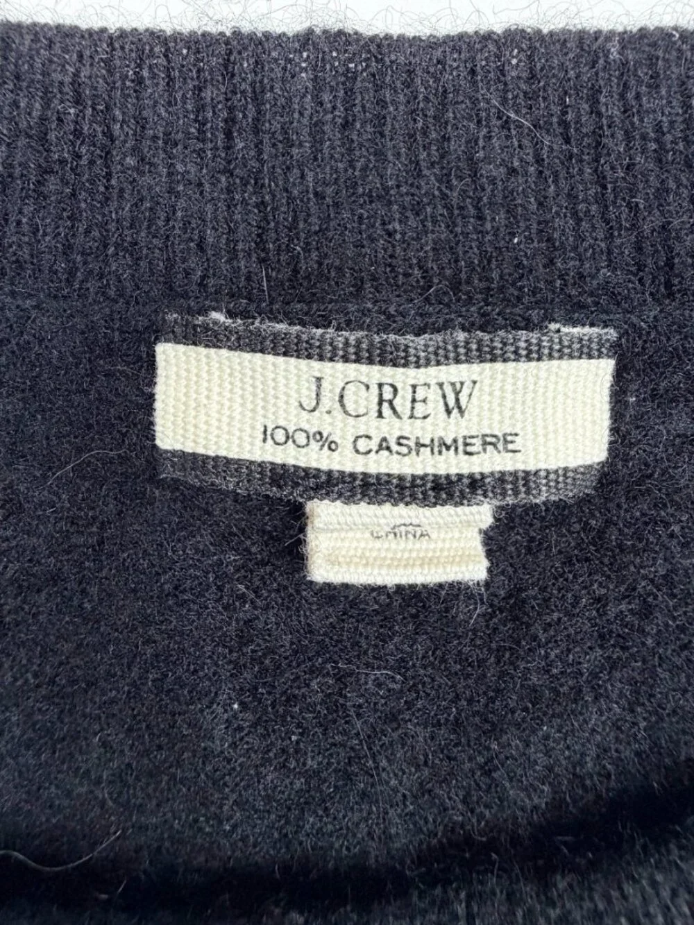 J. Crew Cashmere Scalloped Crew Neck Pullover Sweater Black Small #A3829